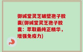 御诚堂灵芝破壁孢子胶囊(御诚堂灵芝孢子胶囊：萃取最纯正精华，增强免疫力)