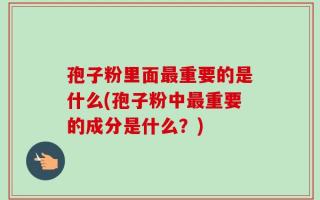 孢子粉里面最重要的是什么(孢子粉中最重要的成分是什么？)