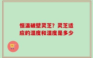 恒温破壁灵芝？灵芝适应的湿度和湿度是多少