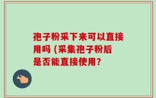 孢子粉采下来可以直接用吗 (采集孢子粉后是否能直接使用？