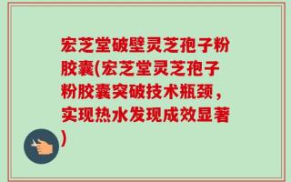 宏芝堂破壁灵芝孢子粉胶囊(宏芝堂灵芝孢子粉胶囊突破技术瓶颈，实现热水发现成效显著)
