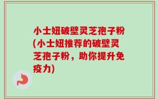 小士妞破壁灵芝孢子粉(小士妞推荐的破壁灵芝孢子粉，助你提升免疫力)