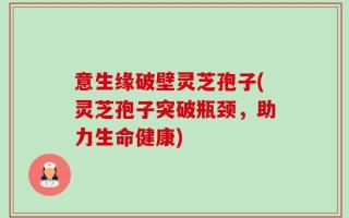 意生缘破壁灵芝孢子(灵芝孢子突破瓶颈，助力生命健康)