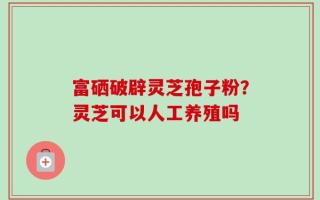 富硒破辟灵芝孢子粉？灵芝可以人工养殖吗