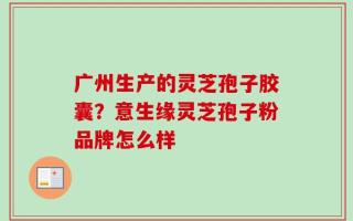 广州生产的灵芝孢子胶囊？意生缘灵芝孢子粉品牌怎么样
