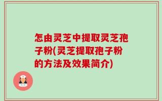 怎由灵芝中提取灵芝孢子粉(灵芝提取孢子粉的方法及效果简介)