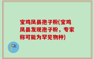宝鸡凤县孢子粉(宝鸡凤县发现孢子粉，专家称可能为罕见物种)