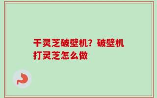 干灵芝破壁机？破壁机打灵芝怎么做
