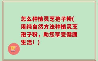 怎么种植灵芝孢子粉(用纯自然方法种植灵芝孢子粉，助您享受健康生活！)