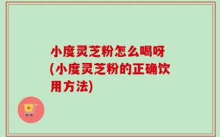 小度灵芝粉怎么喝呀 (小度灵芝粉的正确饮用方法)