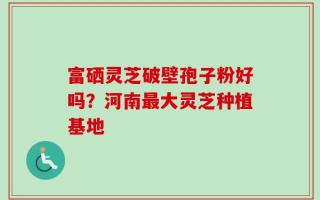 富硒灵芝破壁孢子粉好吗？河南最大灵芝种植基地