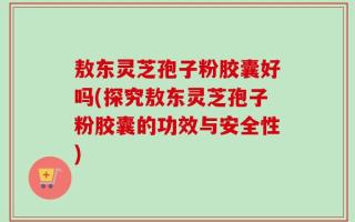敖东灵芝孢子粉胶囊好吗(探究敖东灵芝孢子粉胶囊的功效与安全性)