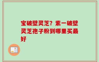 宝破壁灵芝？紫一破壁灵芝孢子粉到哪里买最好