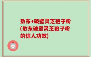 敖东+破壁灵芝孢子粉(敖东破壁灵芝孢子粉的惊人功效)