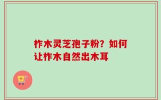 柞木灵芝孢子粉？如何让柞木自然出木耳