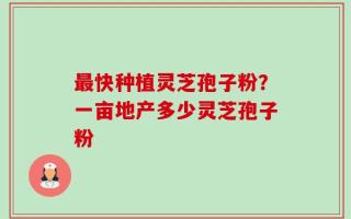 最快种植灵芝孢子粉？一亩地产多少灵芝孢子粉