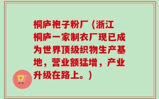 桐庐袍子粉厂 (浙江桐庐一家制衣厂现已成为世界顶级织物生产基地，营业额猛增，产业升级在路上。)