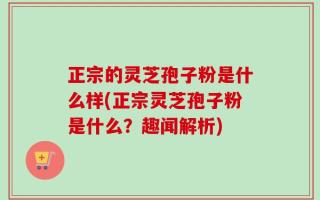 正宗的灵芝孢子粉是什么样(正宗灵芝孢子粉是什么？趣闻解析)