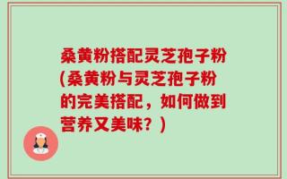 桑黄粉搭配灵芝孢子粉(桑黄粉与灵芝孢子粉的完美搭配，如何做到营养又美味？)