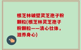 根芝林破壁灵芝孢子粉颗粒(根芝林灵芝孢子粉颗粒——清心壮体，滋养身心)