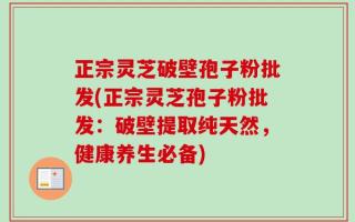 正宗灵芝破壁孢子粉批发(正宗灵芝孢子粉批发：破壁提取纯天然，健康养生必备)