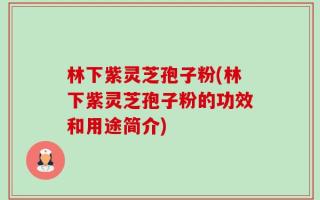 林下紫灵芝孢子粉(林下紫灵芝孢子粉的功效和用途简介)