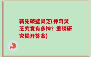 新先破壁灵芝(神奇灵芝究竟有多神？重磅研究揭开答案)