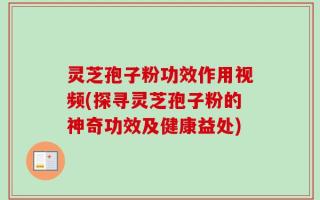 灵芝孢子粉功效作用视频(探寻灵芝孢子粉的神奇功效及健康益处)