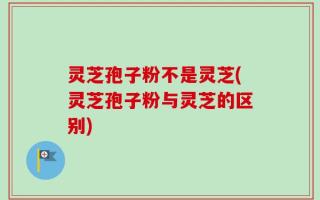 灵芝孢子粉不是灵芝(灵芝孢子粉与灵芝的区别)
