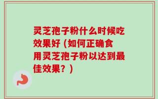 灵芝孢子粉什么时候吃效果好 (如何正确食用灵芝孢子粉以达到最佳效果？)