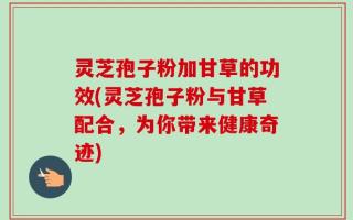 灵芝孢子粉加甘草的功效(灵芝孢子粉与甘草配合，为你带来健康奇迹)