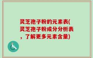 灵芝孢子粉的元素表(灵芝孢子粉成分分析表，了解更多元素含量)