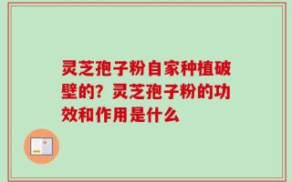 灵芝孢子粉自家种植破壁的？灵芝孢子粉的功效和作用是什么