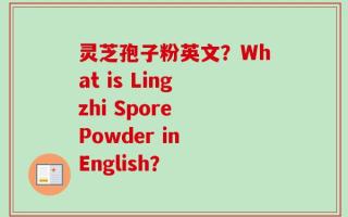 灵芝孢子粉英文？What is Lingzhi Spore Powder in English？