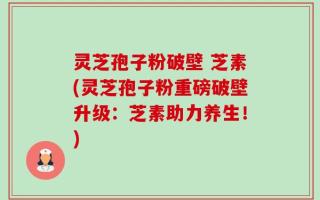 灵芝孢子粉破壁 芝素(灵芝孢子粉重磅破壁升级：芝素助力养生！)