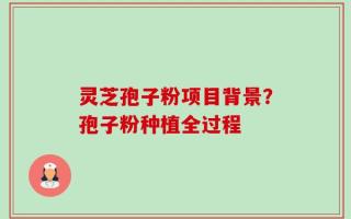 灵芝孢子粉项目背景？孢子粉种植全过程
