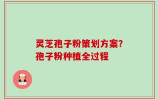 灵芝孢子粉策划方案？孢子粉种植全过程