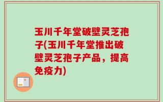 玉川千年堂破壁灵芝孢子(玉川千年堂推出破壁灵芝孢子产品，提高免疫力)