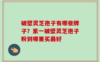 破壁灵芝孢子有哪些牌子？紫一破壁灵芝孢子粉到哪里买最好