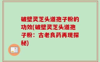 破壁灵芝头道孢子粉的功效(破壁灵芝头道孢子粉：古老良药再现探秘)