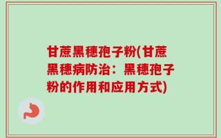 甘蔗黑穗孢子粉(甘蔗黑穗病防治：黑穗孢子粉的作用和应用方式)