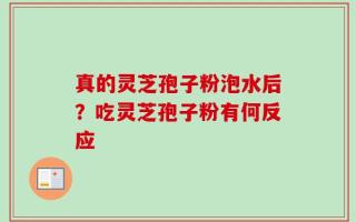 真的灵芝孢子粉泡水后？吃灵芝孢子粉有何反应