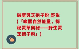 破壁灵芝孢子粉 野生(「唤醒自然能量，探秘灵草奥秘——野生灵芝孢子粉」)