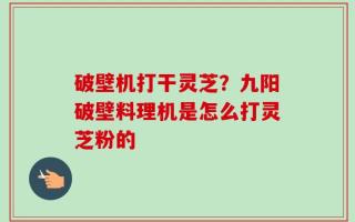 破壁机打干灵芝？九阳破壁料理机是怎么打灵芝粉的