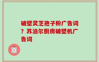 破壁灵芝孢子粉广告词？苏泊尔厨房破壁机广告词