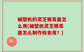 破壁机的灵芝银耳羹怎么用(破壁机灵芝银耳羹怎么制作和食用？)
