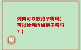 炖肉可以放孢子粉吗(可以给炖肉加孢子粉吗？)