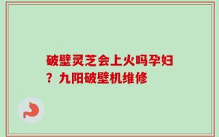破壁灵芝会上火吗孕妇？九阳破壁机维修