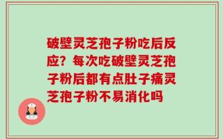 破壁灵芝孢子粉吃后反应？每次吃破壁灵芝孢子粉后都有点肚子痛灵芝孢子粉不易消化吗