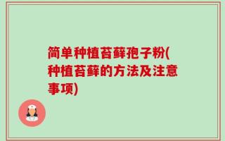 简单种植苔藓孢子粉(种植苔藓的方法及注意事项)